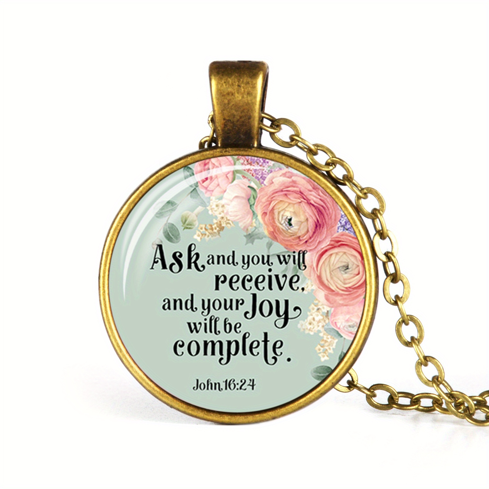 Handmade Christian Bible Verse Necklace, Inspirational Gift